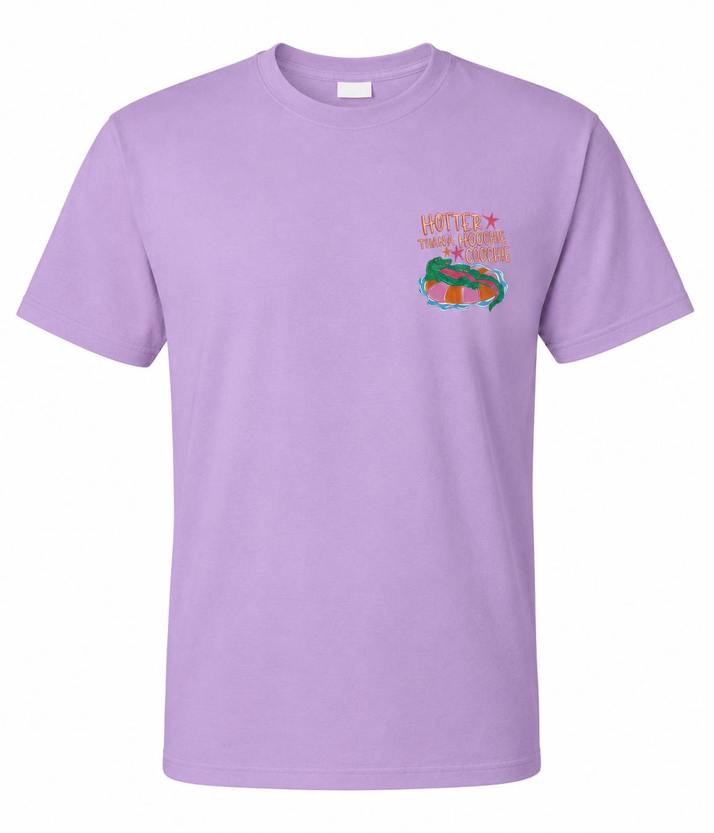Hotter Than A Hoochie Coochie Embroidered Shirt, Funny Southern Tee, Alligator Pocket Tee, Country Girl Shirt, Summer Graphic T-Shirt